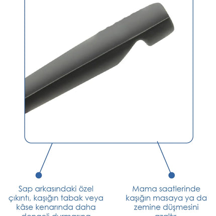 Babyjem Yumuşak Uçlu Silikon Kaşık Gri