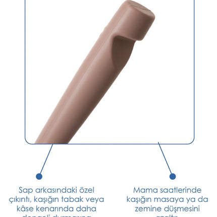Babyjem Yumuşak Uçlu Silikon Kaşık Latte