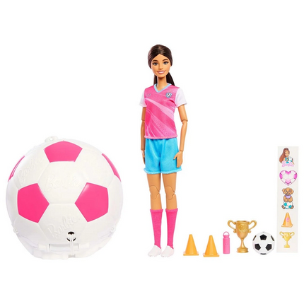 Barbie Futbolcu Bebek ve Aksesuarları TEAM BARBIE Roll n Reveal