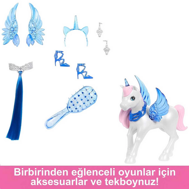 Barbie Mavi Saçlı Prenses Bebek HRR16