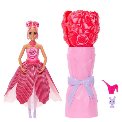 Barbie Petal Pop Barbie Bebek ve Aksesuarları Gül Oyun Seti