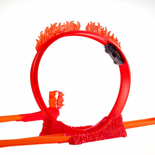 Hot Wheels Track Builder Flame Themed Stunt Set HMC04