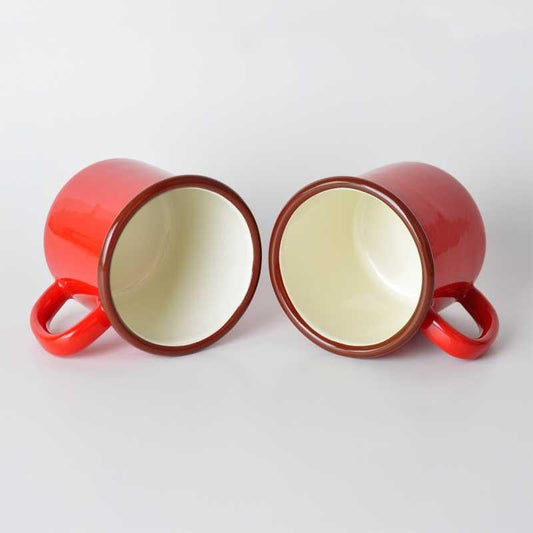 2-Piece Enamel Mug Red
