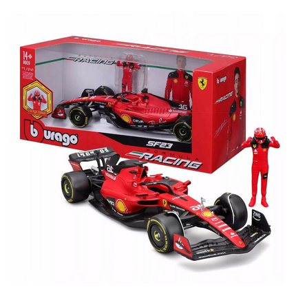 Bburago 1/24 Ferrari Formula Racing SF-23 Figürlü Model Araba