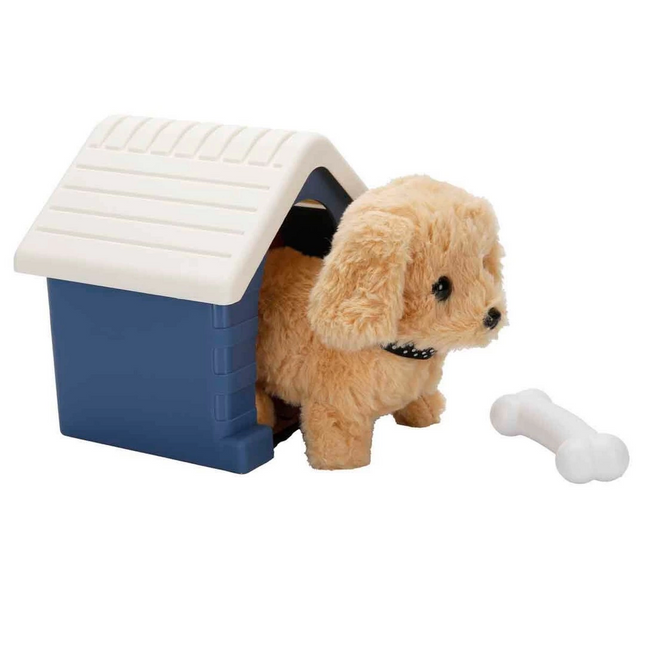 Cute Plush Dog with Sound and Animated Kennel