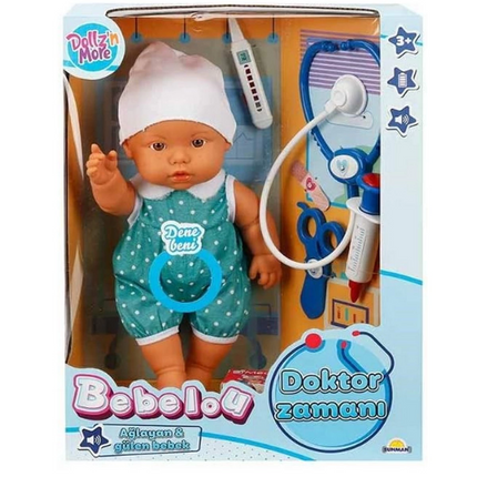 Bebelou Doktor Zamanı Sesli Bebek Seti 35 cm