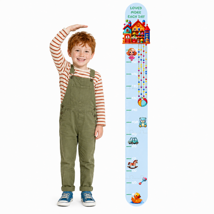 Ahşap Çocuk Boy Ölçer - Oyun Evi Temalı - Cm Ölçü