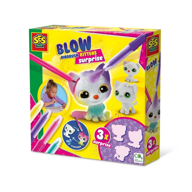 Boya Üfleme Kalemi 3x Kedicik Sürprizi