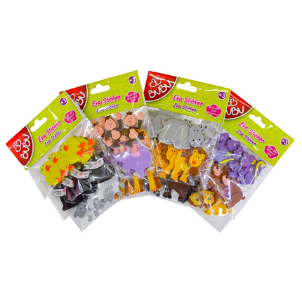 Bu-Bu Eva Sticker 3D Oynar Gözlü Hayvanlar
