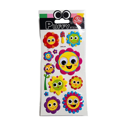 Bu-Bu Oynar Gözlü Stickers Çiçekler