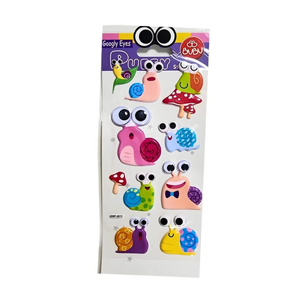 Bu-Bu Puffy Stickers Googly Eyes Salyangozlar