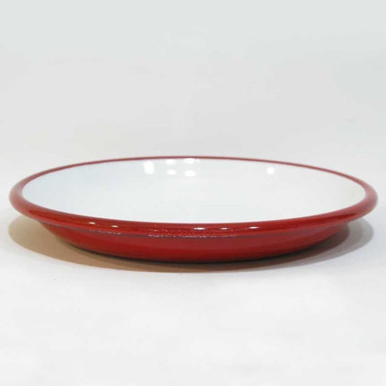 Enamel Deep Flat Plate 25 cm Red