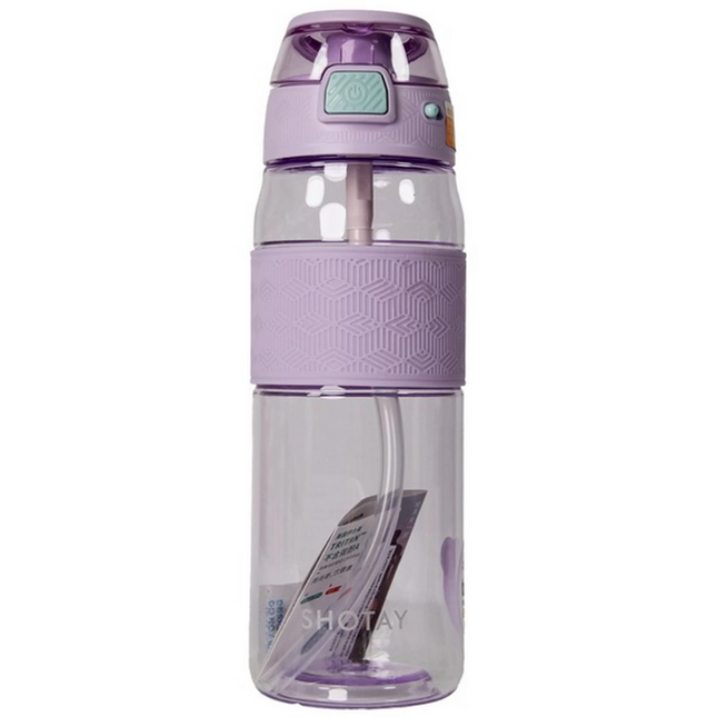 Shotay Transparent Lid Striped Tritan Water Bottle 800 ml