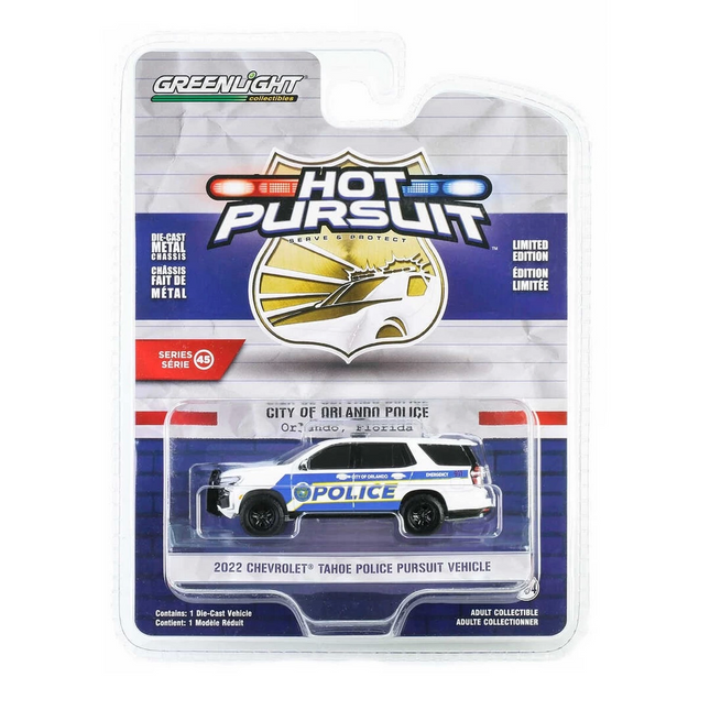 Greenlight 1/64 Hot Pursuit Series 45- 2022 Chevrolet Tahoe Police Pursuit Vehicle