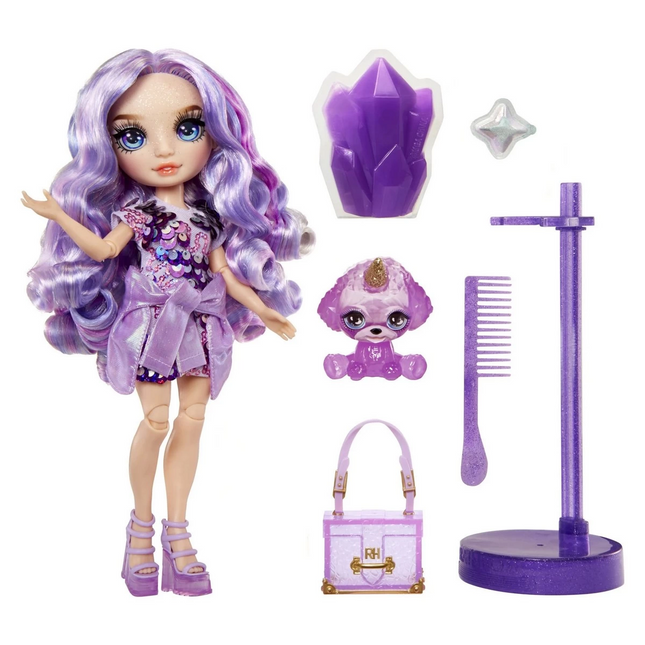 Rainbow High Violet Glitter Slime and Pet Series Doll