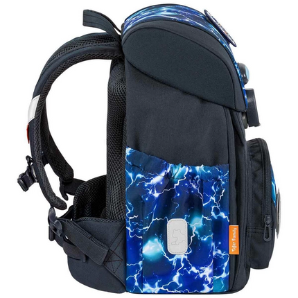 Illuminated Blue Black School Bag