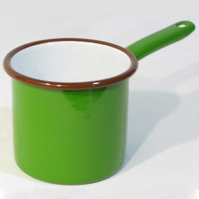 Enameled Metal Handle Milk Jug Grass Green