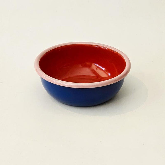 Enamel 12 cm Bowl Cobalt Cord Pink