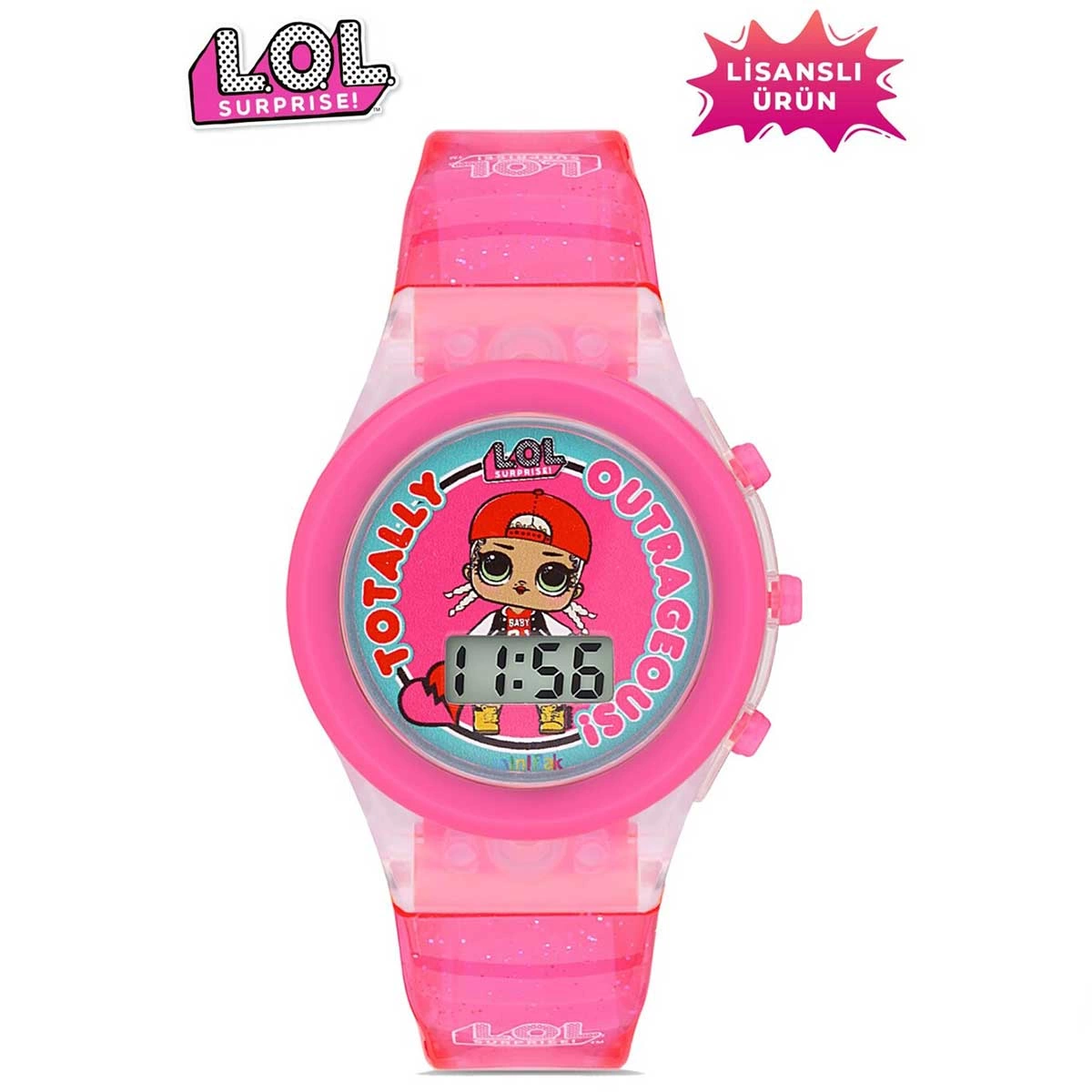 MiniFlak Licensed LOL Surprise LOL7210 Kids Pink Light Children's Wristwatch