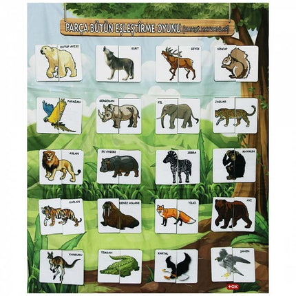 Complete the Picture Wild Animals Educational Board