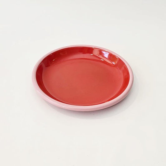 Enamel Plate 20 cm Dark Salmon Cord Pink