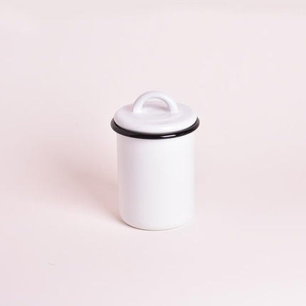 Enamel Jar No. 1 White Cord Black