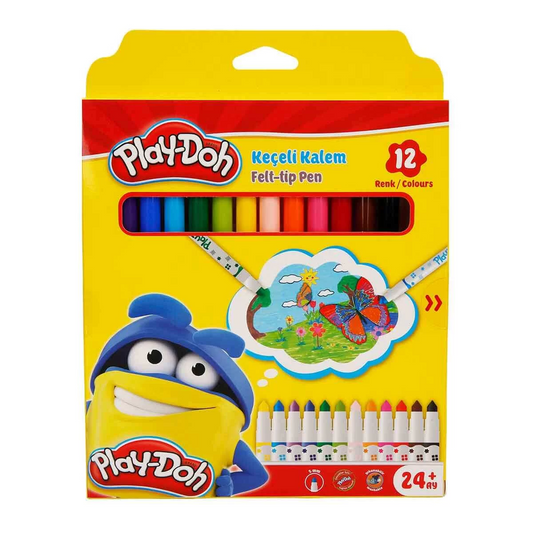 Play-Doh Felt Tip Pens 12 Colors Cardboard Box
