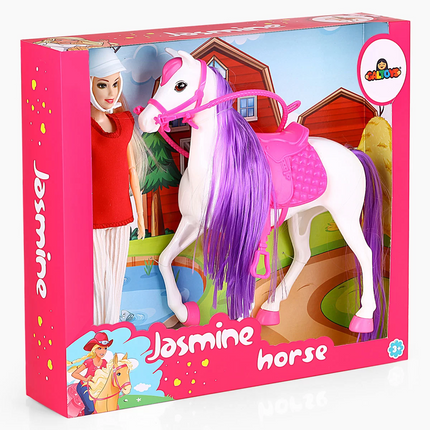Jasmine Horse Baby White-Pink