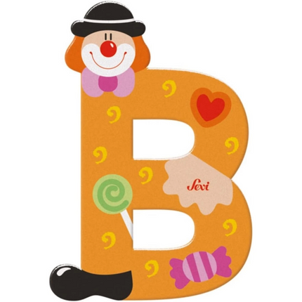 Clown Wooden Letter B
