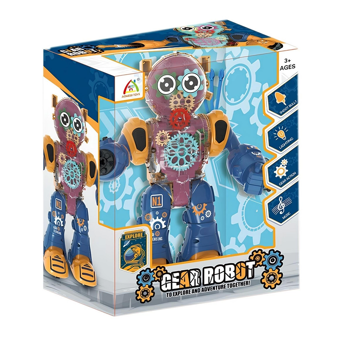 Transparent Robot with Lights and Music