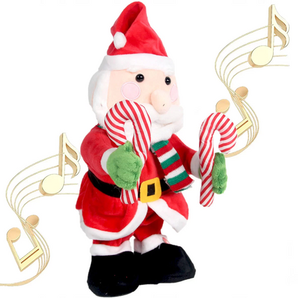 Christmas Dancing Plush Battery Operated Santa Claus with Cane