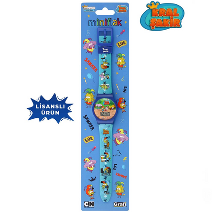 MiniFlak Licensed Kral Şakir KS7151 Blue Children's Wristwatch