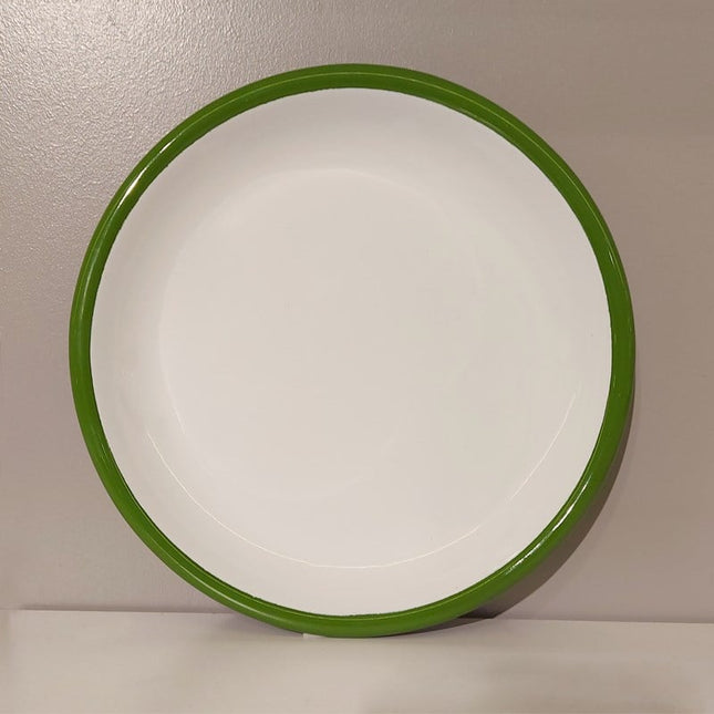 Enamel Dessert Plate 17 cm Grass Green