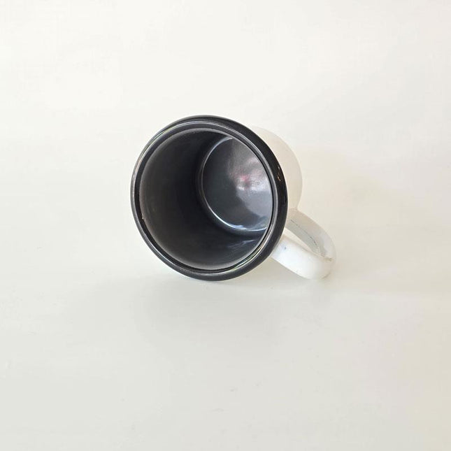 Small Enamel Mug with Fish Pattern