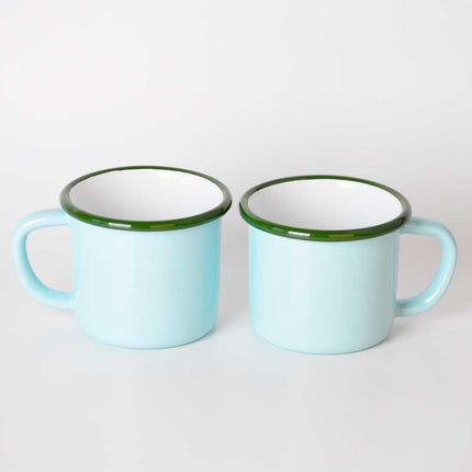 Set of 2 Enamel Mugs, Nile Blue