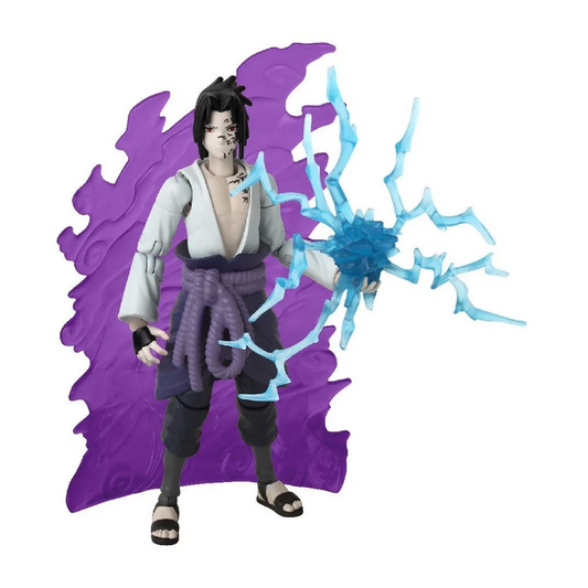 Bandai Anime Heroes Naruto Sasuke Uchiha Figure and Accessory Set 16 cm