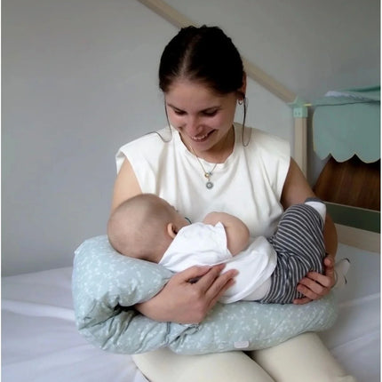 Babyjem Çok Fonksiyonlu Emzirme Destek Minderi & Anne Hamile Yastığı Yeşil Çiçek Outlet