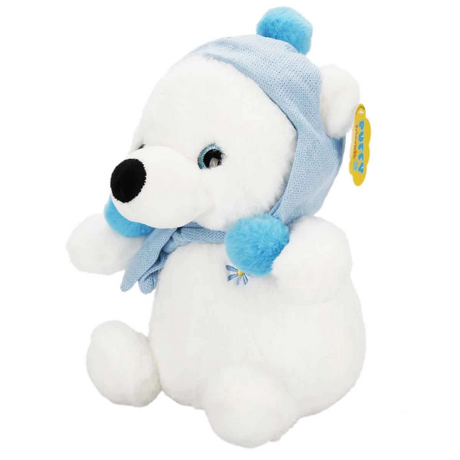 Plush Polar Bear with Hat and Scarf 30 cm S00004773