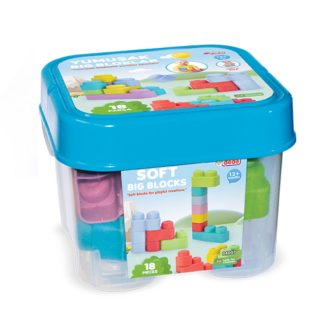 Soft Big Blocks Bucket 18 Pieces