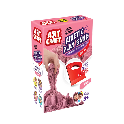 Pink Kinetic Play Sand with Accessories 500 gr