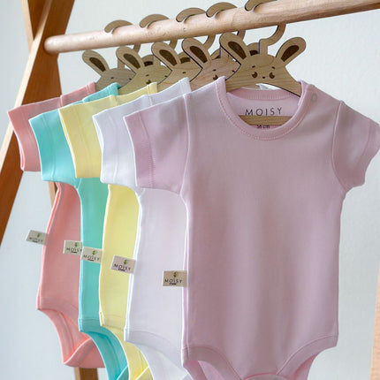 to babies Baby Girl Bodysuit, 100% Cotton, Soft Wash, Short Sleeve 5-Pack