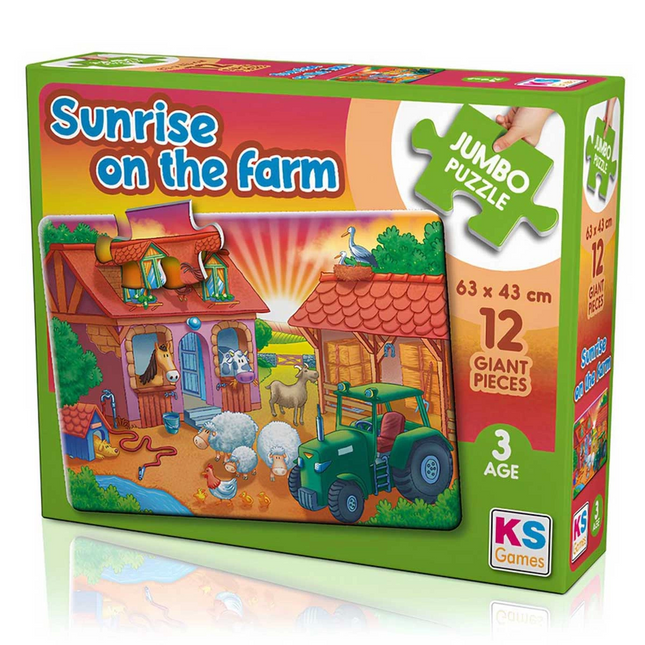 KS Games Sunrise On The Farm 12 Piece Puzzle