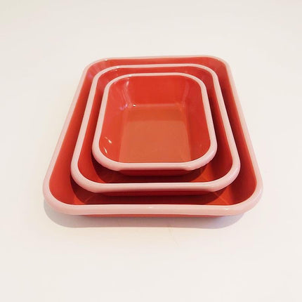 Enamel Appetizer Plate Tile 3-Piece Set