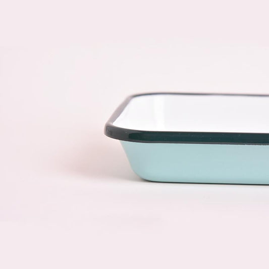 Enamel Appetizer Plate Nile Blue 27 x 19 cm