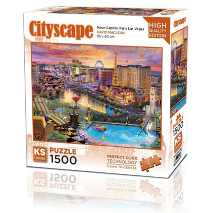 Ks Games Neon Capital Paris Las Vegas Puzzle 1500 Pieces 22038