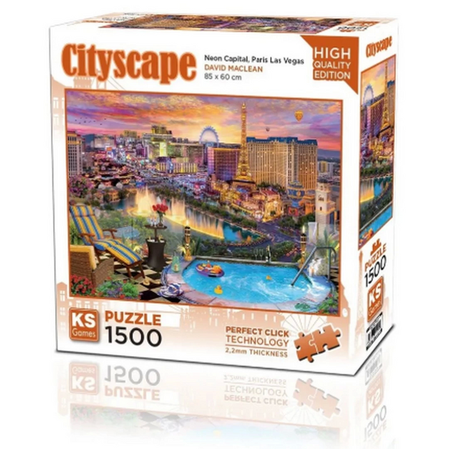 Ks Games Neon Capital Paris Las Vegas Puzzle 1500 Pieces 22038