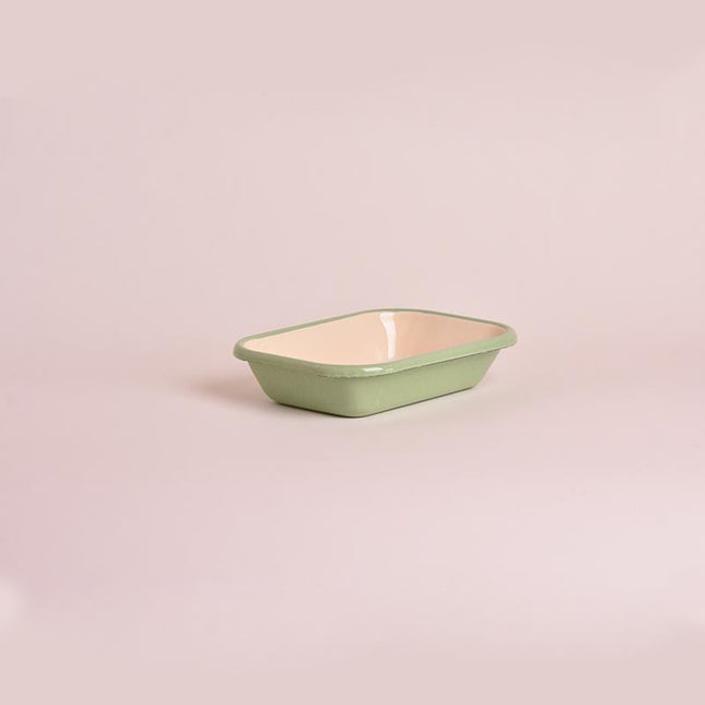 Enamel Appetizer Plate Cream - Nile Green