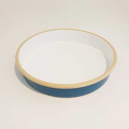 Enamel Round Baking Tray Petrol Green