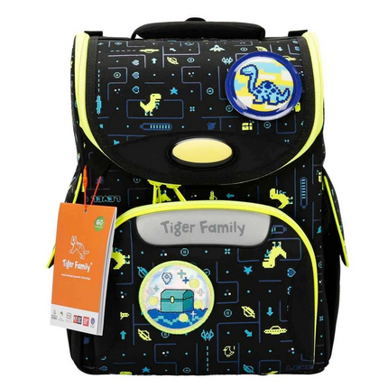 Illuminated Herlitz Dinosaur Patterned Black School Bag