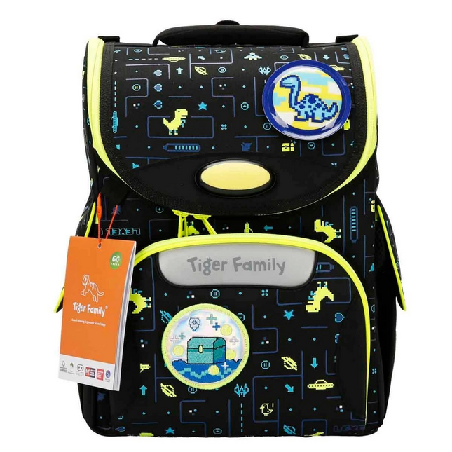 Illuminated Herlitz Dinosaur Patterned Black School Bag